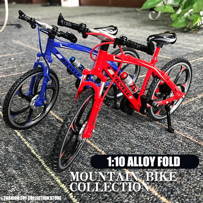 

Mini 1:10 Alloy Bicycle Model Diecast Metal Finger Mountain bike Racing Toy Bend Road Simulation Collection Toys for Kids