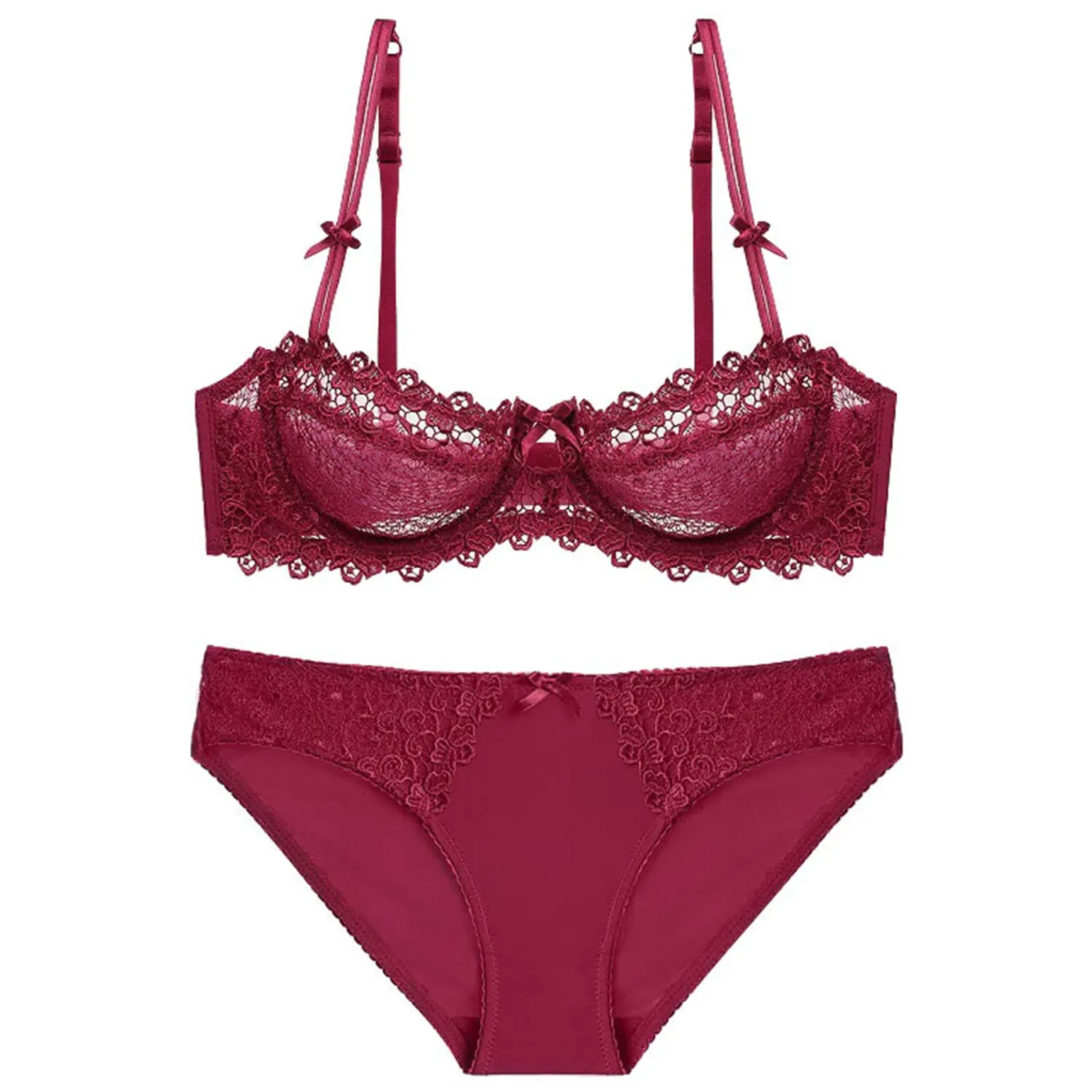 Ropa erótica caliente Ropa femenina Conjunto de Sujetador de encaje rojo Sexy para mujer Conjunto de Ropa Interior de colección fina de verano Ropa Interior femenina