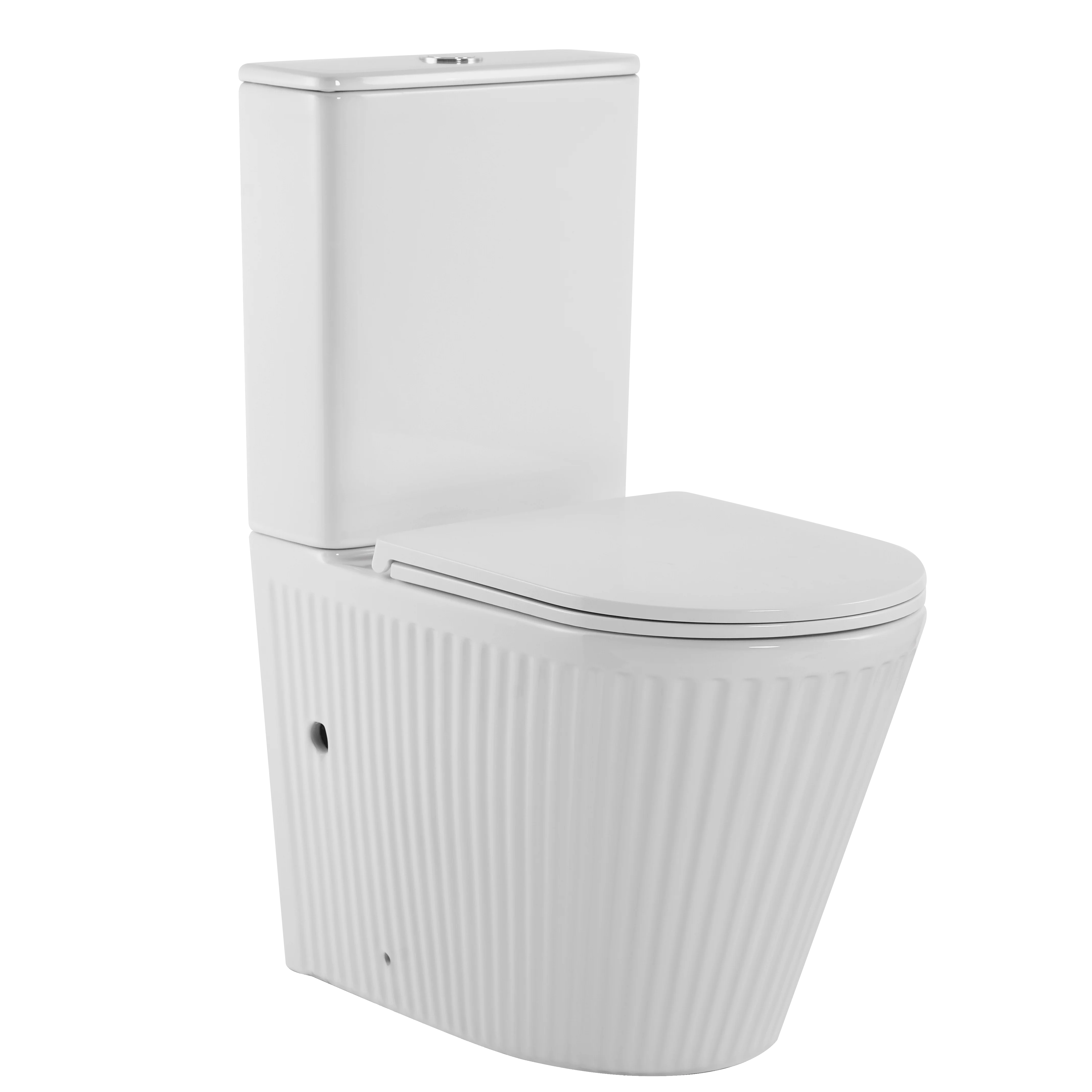 Ceramic Two-Piece Toilet, Modern Design for Hotels, P-Trap Classic S-Trap Option, Bathroom WC