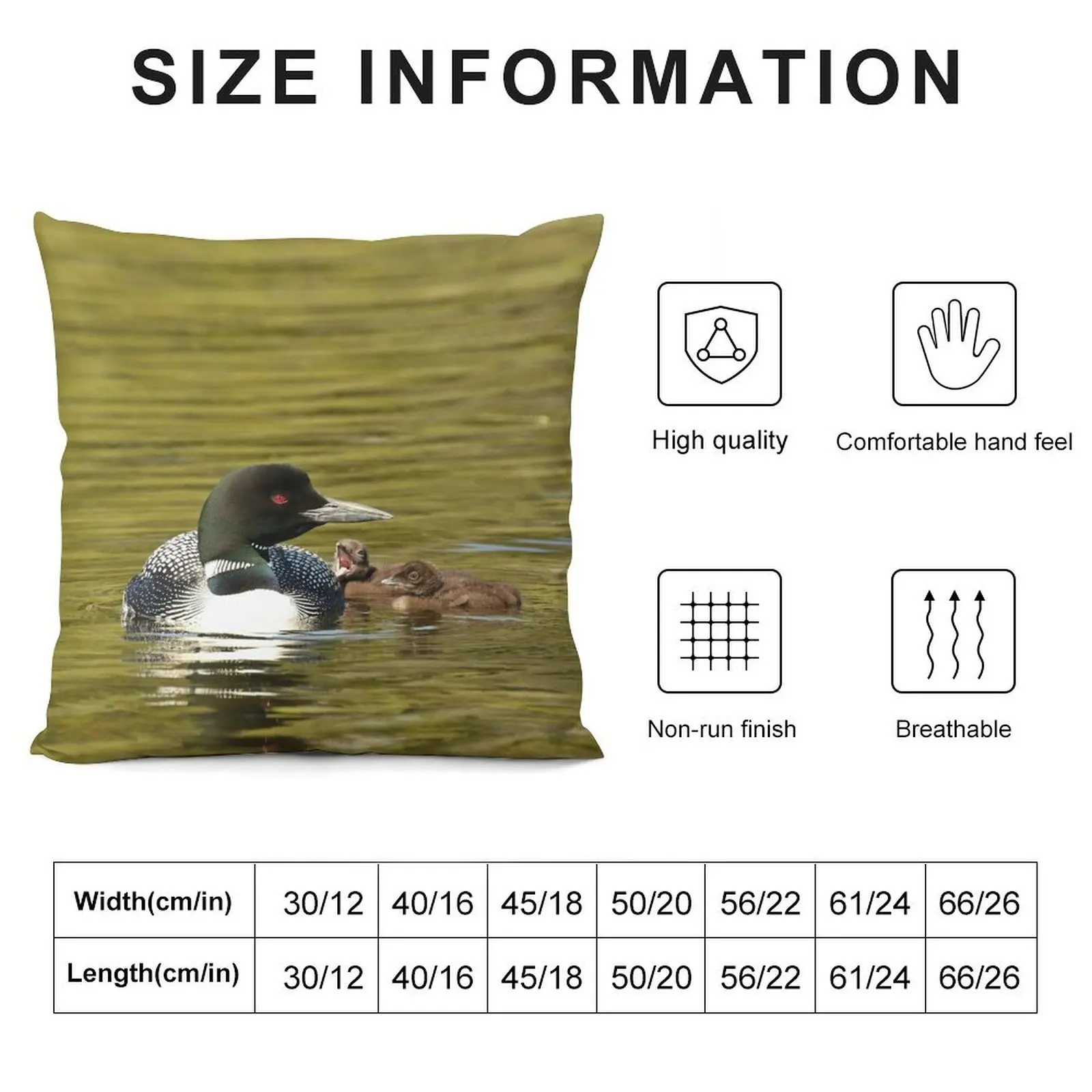 Mother Loon and her twins Throw Pillow Sofa Cover Sofa Cushion Cover luxury home accessories Pillowcase Cushion pillow