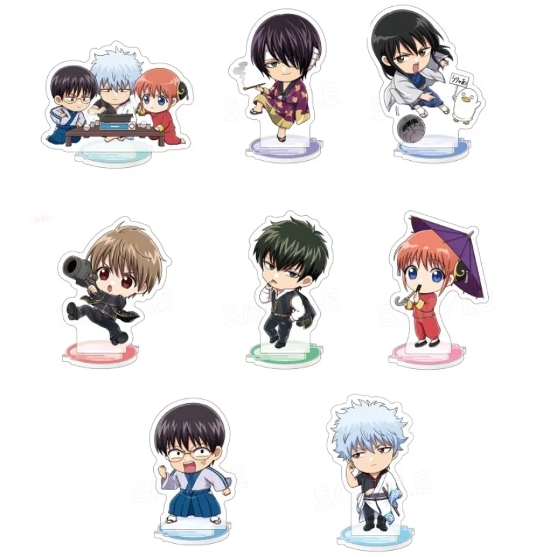 Game Katsura Kotarou Kagura Sakata Gintoki Hijikata Toshirou Acrylic Stand Doll Anime Mini Figure Model Plate Cosplay Toy Gift