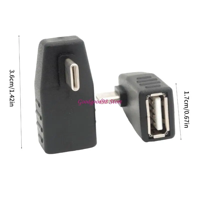Strong 90 Degree USB C Male To USB A Female Connector Space Saving USB Type C OTG Adapters 36mm for Mobile Accessories  - Image 6