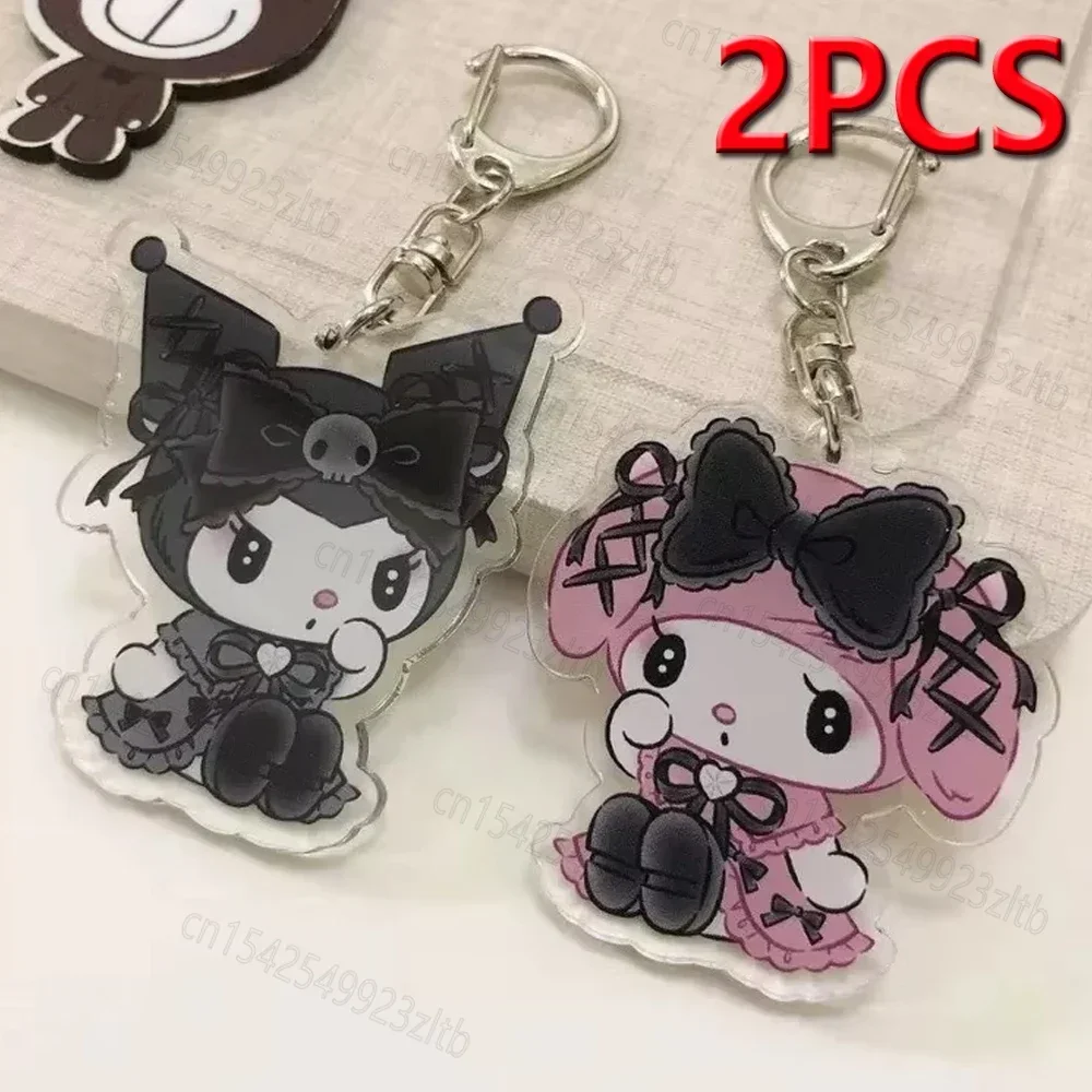

Kawaii Kuromis Melodys Gothic Dark Style Keychain Accessories Couple Cartoon Acrylic Pendant Backpack Decoration Kdis Toy Gifts