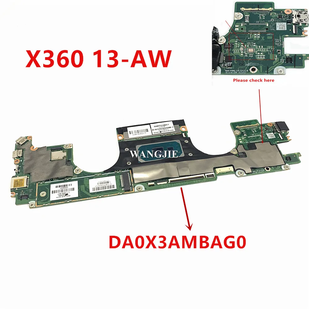 For HP Spectre X360 13-AW0044TU 13-AW Laptop Mothebroard L71985-601 L71985-001 DA0X3AMBAG0 SRGKK I5-1035G4 8G RAM 100% Working