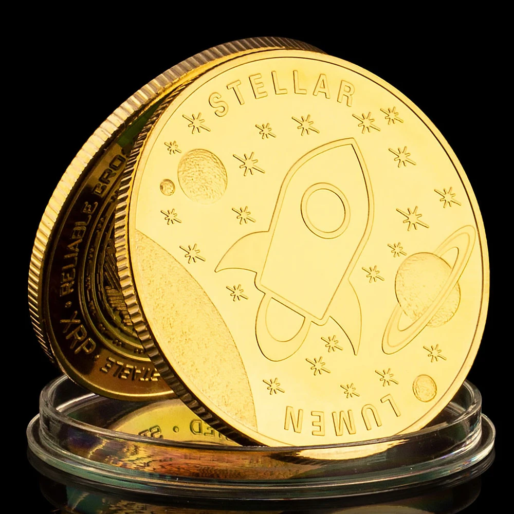 Ripple cryptocurrency coin physical crypto coin silver gold plattted souvenir gift non-currency commemorative coin