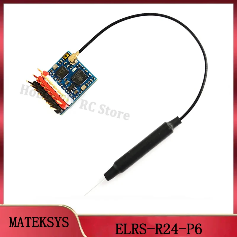 

MATEK ELRS-R24-P6 R24-P6 EXPRESSLRS 2.4GHz PWM Receiver With Antenna Connector Support 2~8S VBat Voltage Sense For RC FPV Drone
