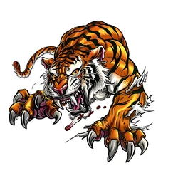 The fierce tiger king Iron on Patches for Clothes Transfer DTF Transfers Ready to Press Patch Shirts Heat transfer stickers