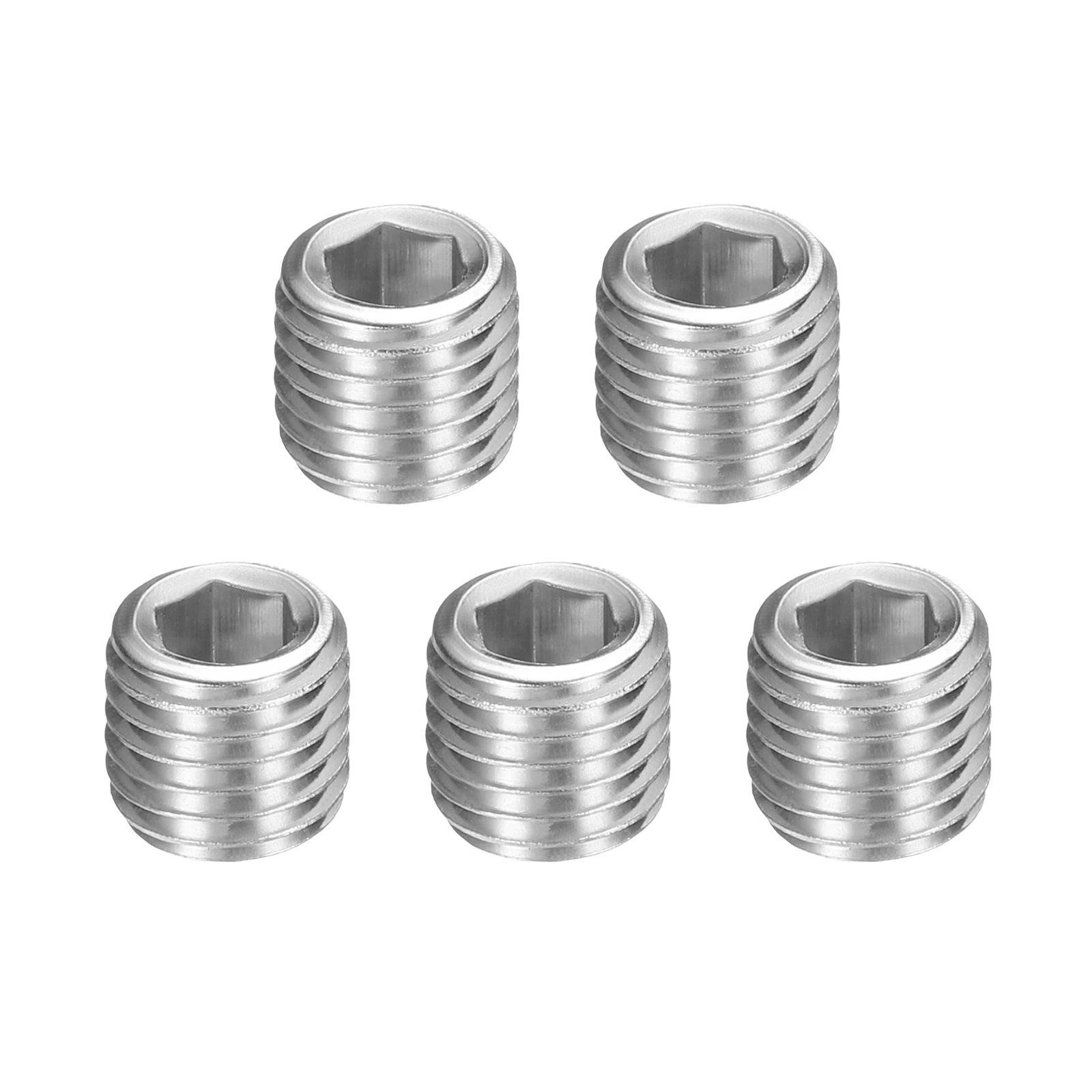 2/5Pcs 304 Stainless Steel Pipe Plug Hex Inner Socket M8 M10 M12 M14 M16 M18 M20 M22 M24 M27 M30 M33 Male for Industry Silver