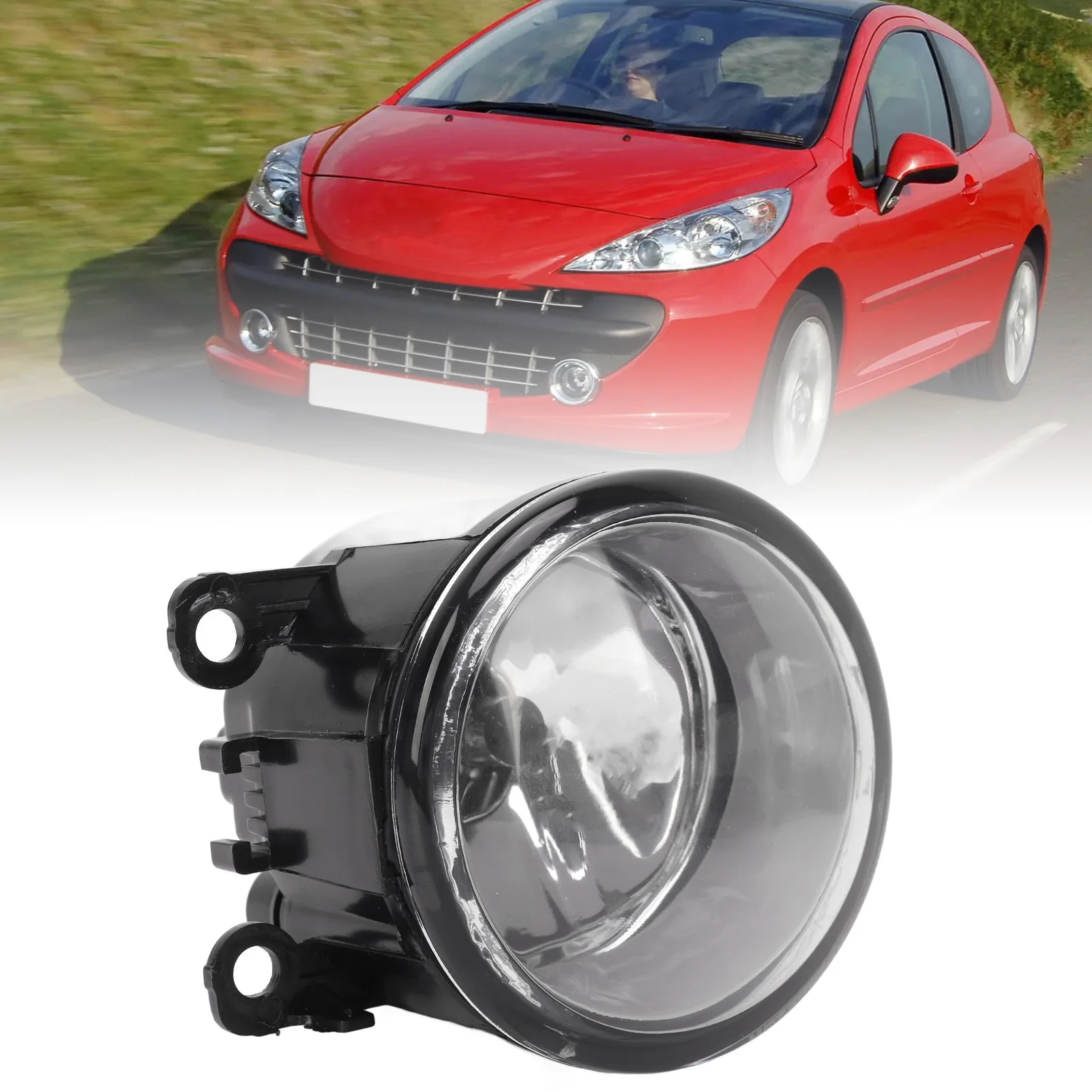 Front Fog Lamp 620639 Bright Weather Resistant Bumper Fog Light Replacement for PEUGEOT 107 207 307 Hatchback 12V