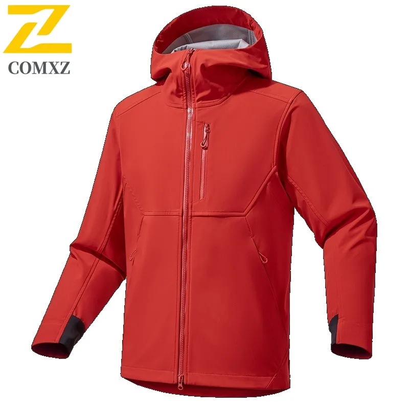 

COMXZ Men Hooded Jacket 2025 New Waterproof Windproof Outdoor Adventure Fishing Camping Gorpcore Jackets Hunting Techwear Coat