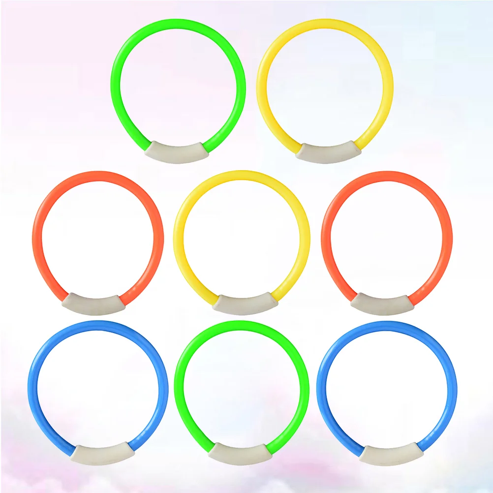 

8 шт., кольцо для дайвинга, игрушечное кольцо для подводного плавания, аксессуар для тренировки дайвинга для детей, мальчиков и девочек (случайный цвет)