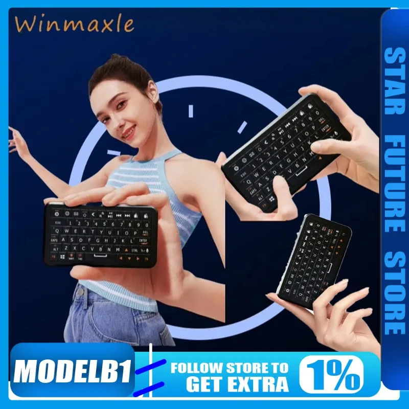 

Мини-клавиатура Winmaxle ModelB1, 2,4G, Bluetooth, Smart RGB, мультисистема, совместимая, портативная портативная клавиатура, подарок для офисного геймера