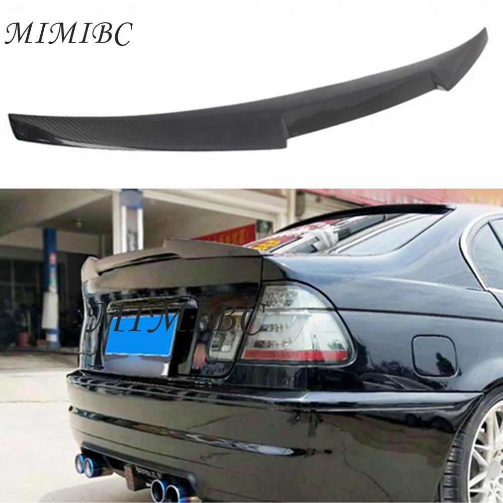 

FOR BMW 3 Series E46 Base Sedan M3 4-Door 2-Door 1998 - 2005 Real Carbon Fiber Trunk Lip FRP Rear Spoiler