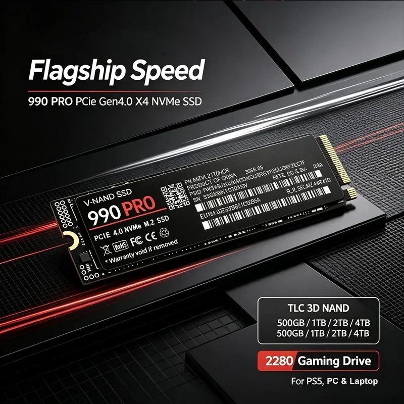 990 PRO M.2 2280 NVMe SSD PCIe Gen4 High Speed Solid State Drive 2TB 4TB Internal Storage For Laptop Desktop Computer