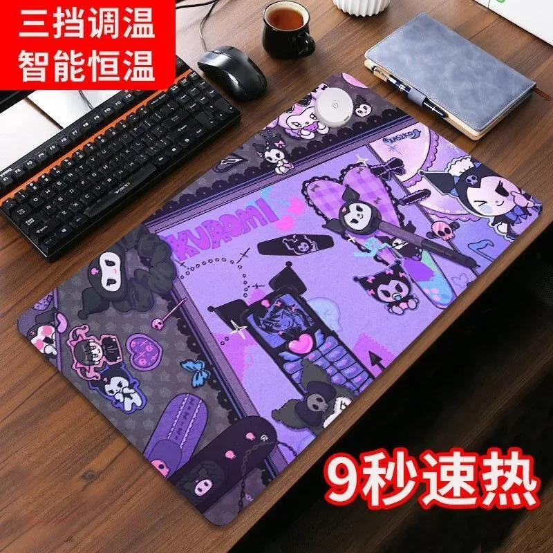 Новый продукт Sanrio Kuromi аниме мультфильм милый кавайный студент письменный обогреватель для рук компьютерный стол очень большой