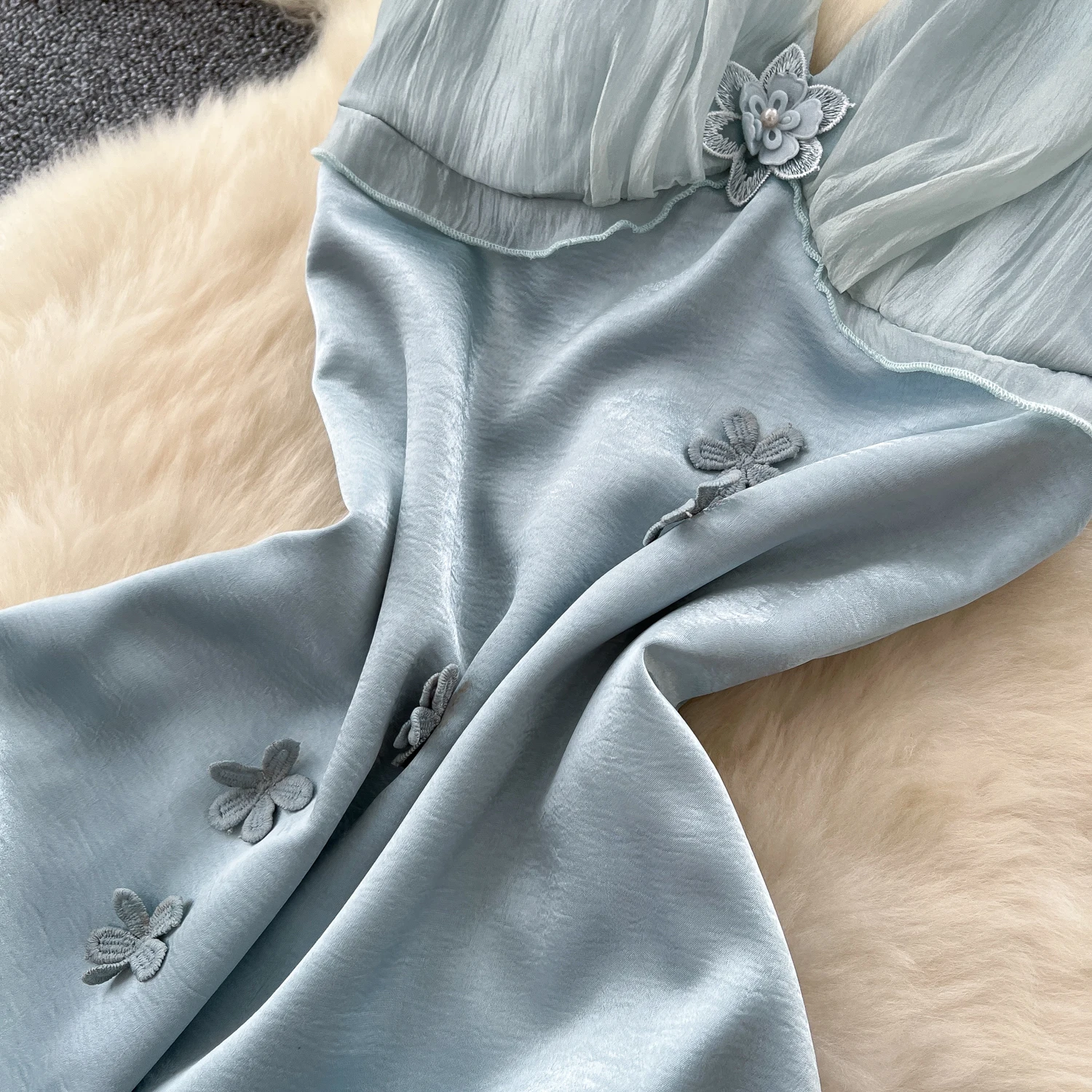 Chic Sexy backless V-neck halter High Waist Slip Dress Fairy Casual A-line Dress Vacation Vestidos Women Boho Sundress