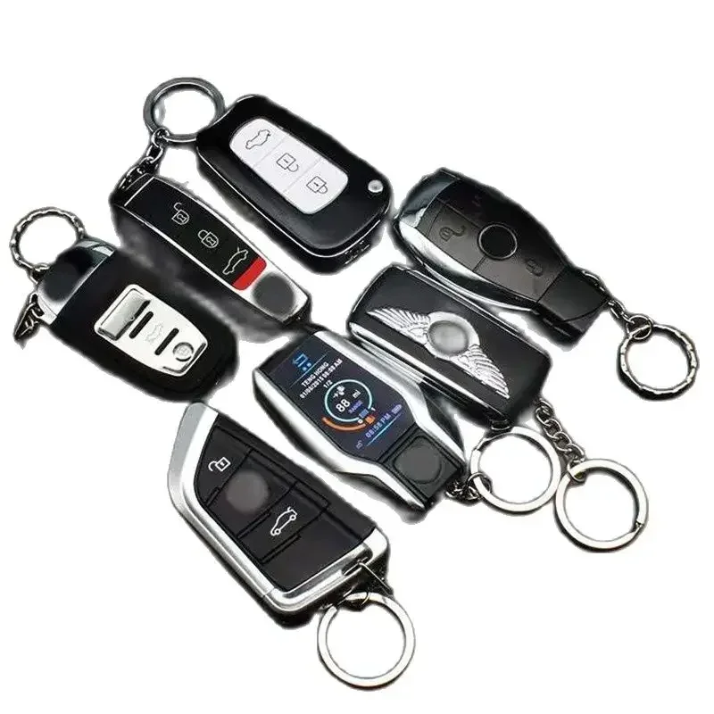 Car Key Gas Lighter Windproof Red flame Cigarette Lighter Personalized Key Chain Lighting Cigarette Wholesale