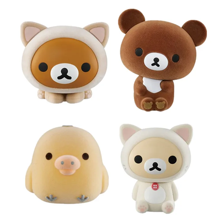 BANDAI Rilakkuma Action Figures Model Kiiroitori Honey Tea Bear Cow Milk Bear Little Bear Gashapon Peripheral Products Original