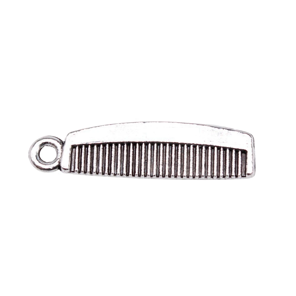 10pcs/lot 16x7mm Comb Charms For Jewelry Making Antique Silver Color 0.63x0.28inch