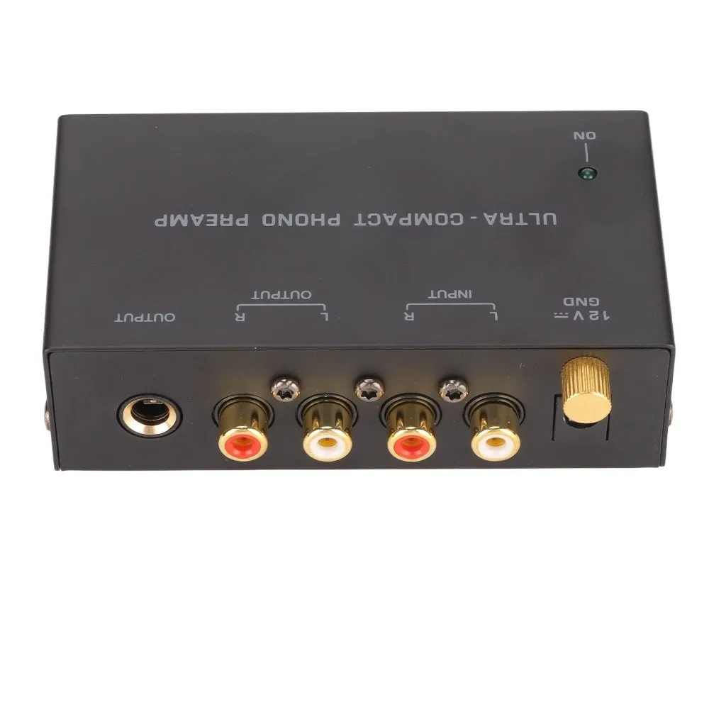 Supports RCA Input, RCA and 6.35mm Output PP400 Phono Turntable Preamp Independent Knob Control Phono Preamplifier for US Plug