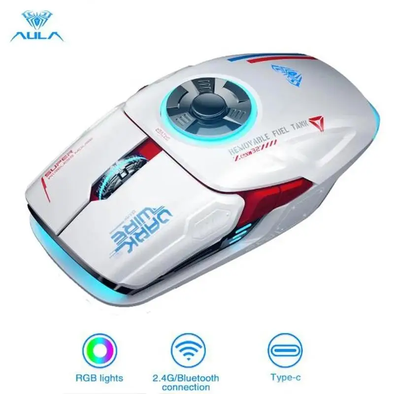 

AULA H530 Newest Wireless Mouse four-mode decompress charging gyro mouse rotating esports gaming RGB mouse