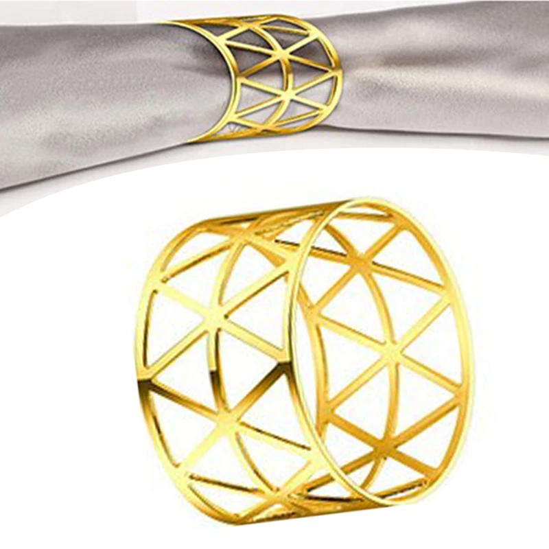 Gold Napkin Rings Metal Napkin Rings Holders Hollow Out Devise Delicate Napkin Rings Bulk Fit For Party Decor