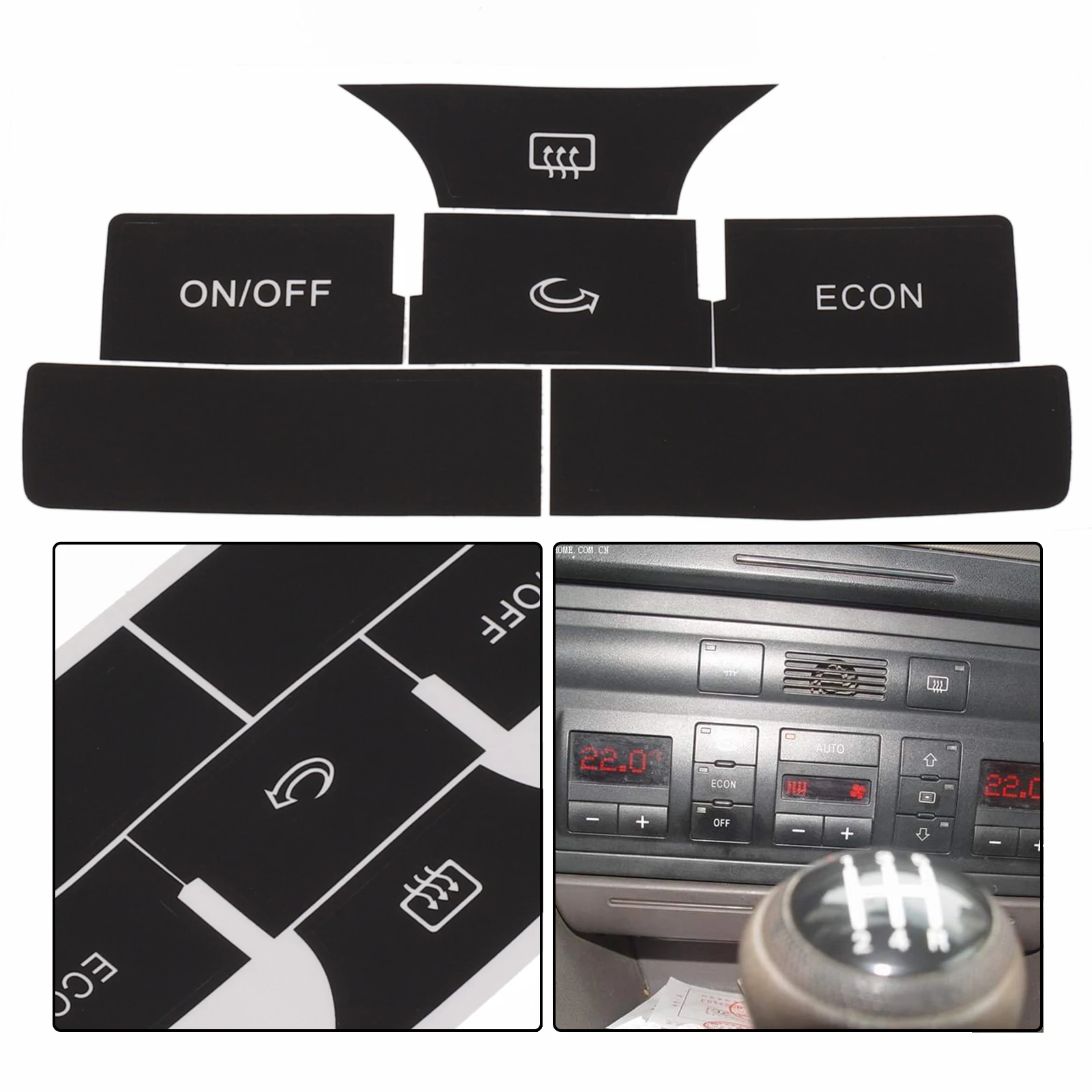 OEM Number: / for a6 2004-2006 Button Decals for a6 A/C Button Kit Push Button Type Reduced Light Penetration Vinyl Material