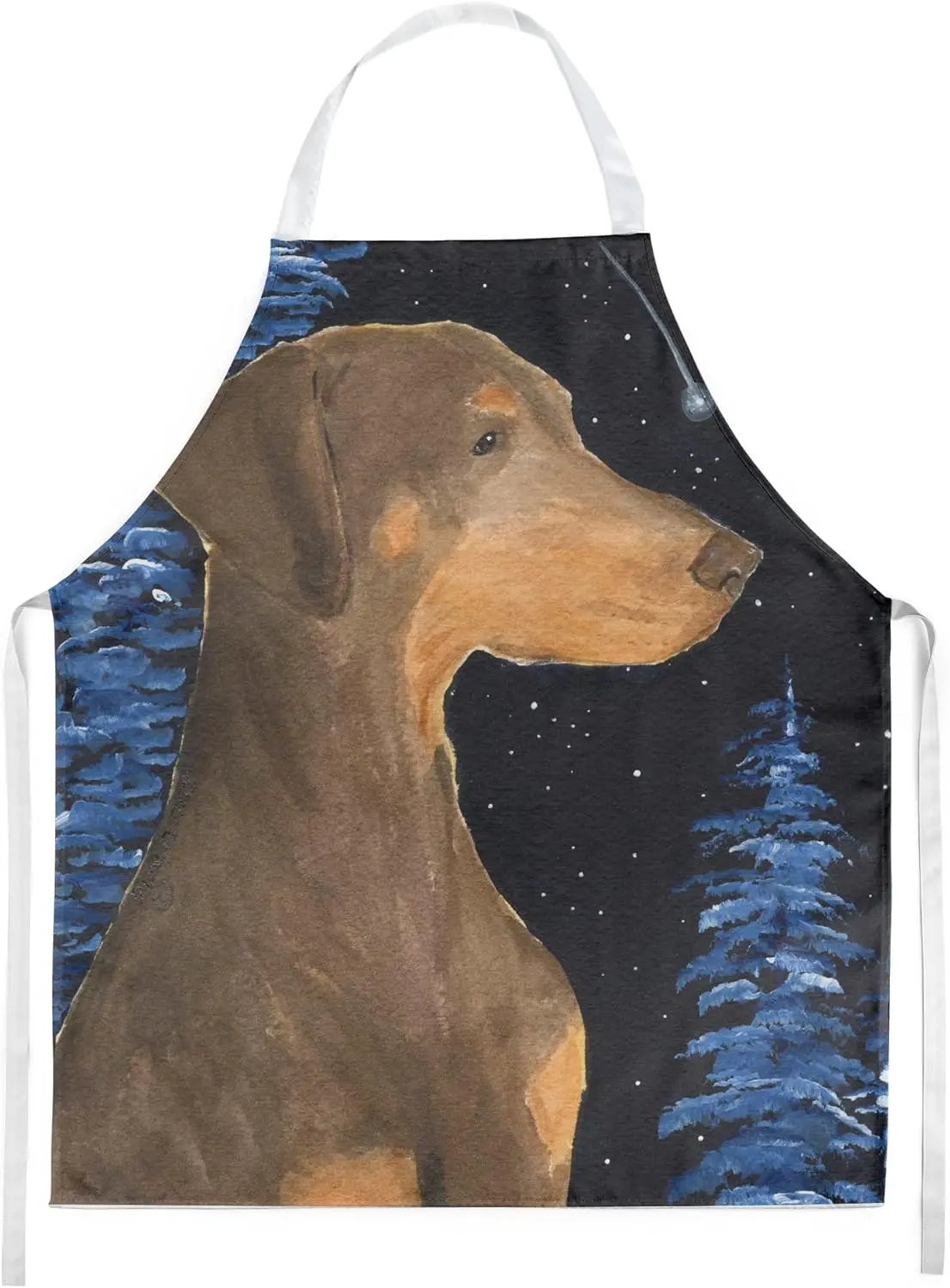 Tesouros de Caroline SS8462APRON Tablier Doberman Nuit étoilée Taille L Multicolor
