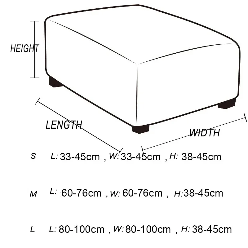 Grote stretch vierkante poef hoes kruk zacht fluwelen voetenbank hoezen kussenovertrekken opslag kruk stoelhoezen meubelbeschermer