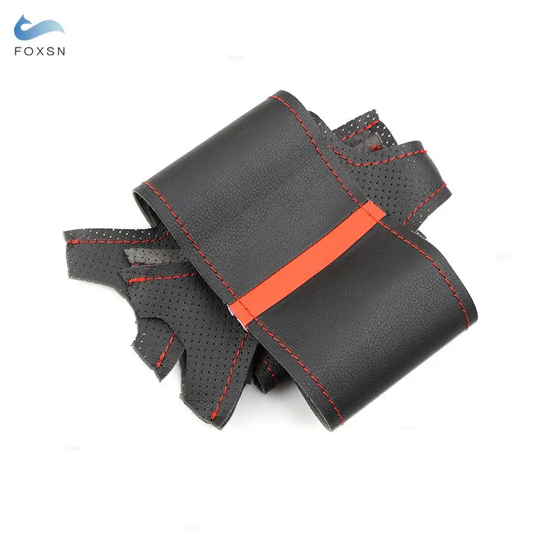 Car Customize Steering Wheel Cover Red Line Strip For Ford Focus 3 2015-2018 Kuga 2016 2017-2019 Escape C-MAX Ecosport 2018-2019
