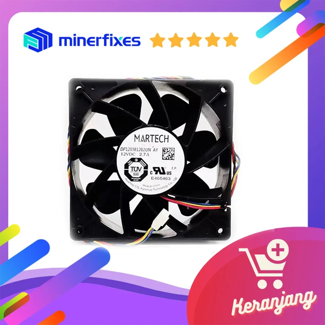 CPU Cooling Fan 4-Wire For MARTECH DF1203812B2UN 12CM 12V 2.7 Cooler Fan 12038 120*120*38mm S7 S9 S19 L7 KS3Mbitcoins Miner