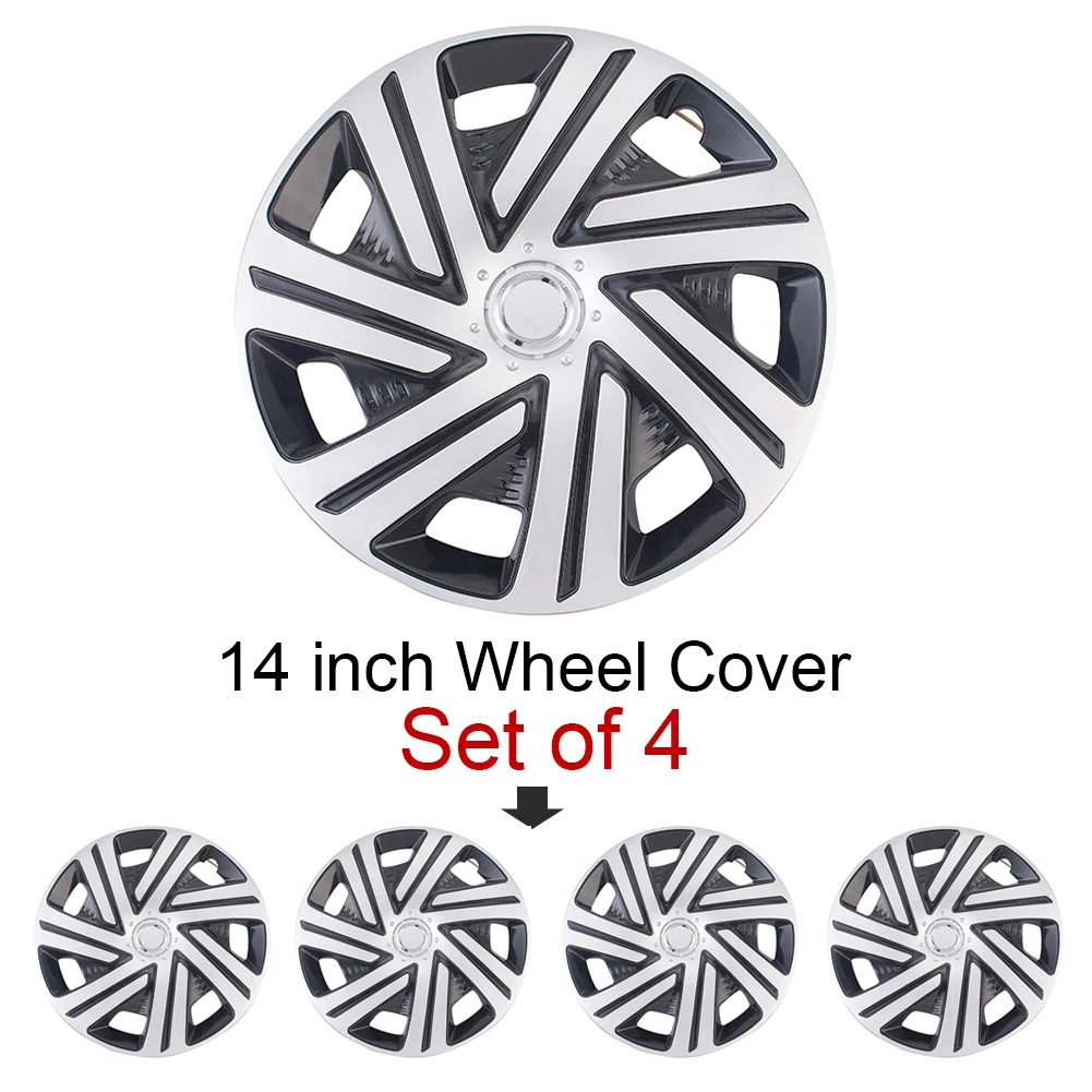 4pcs/set 14 inch Car Wheel Trims Caps, Plastic Wheel Decorative Cap R14 Rim Center Cover FIT Aluminum Alloy Rims Hubs