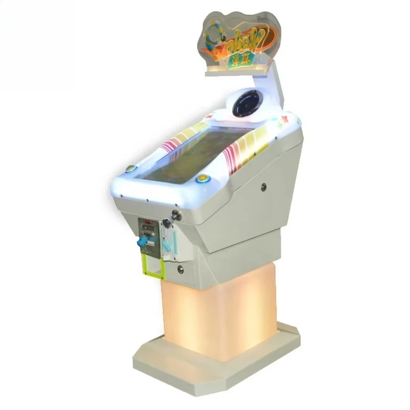 Mini coin-operated pinball arcade redemption game console