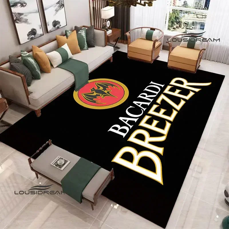 Bacardi wine logo carpet Yoga mat bedroom decor living room bedroom beautiful non-slip carpet photography props birthday gift