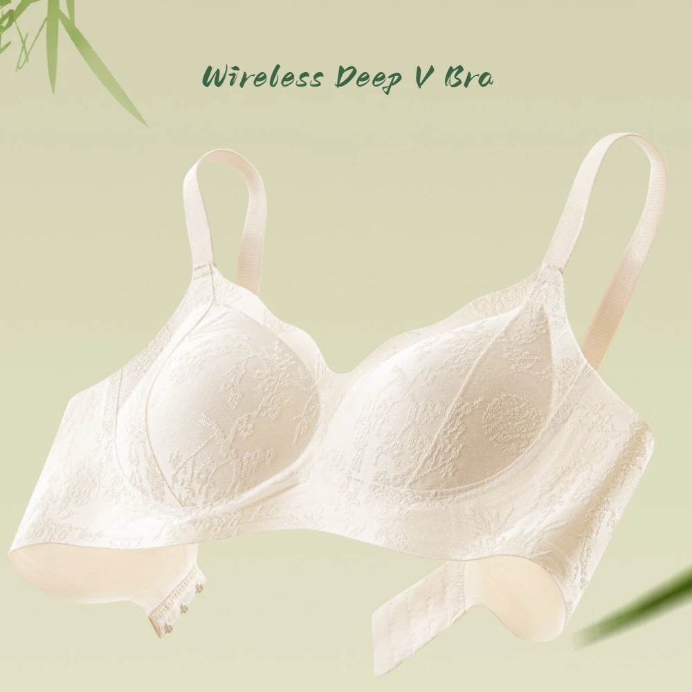 

Solid Color Close-fitting Wireless Deep V Bra Anti-sagging Traceless Push Up Underwear Adjustable Lingerie Seamless Bras Sport