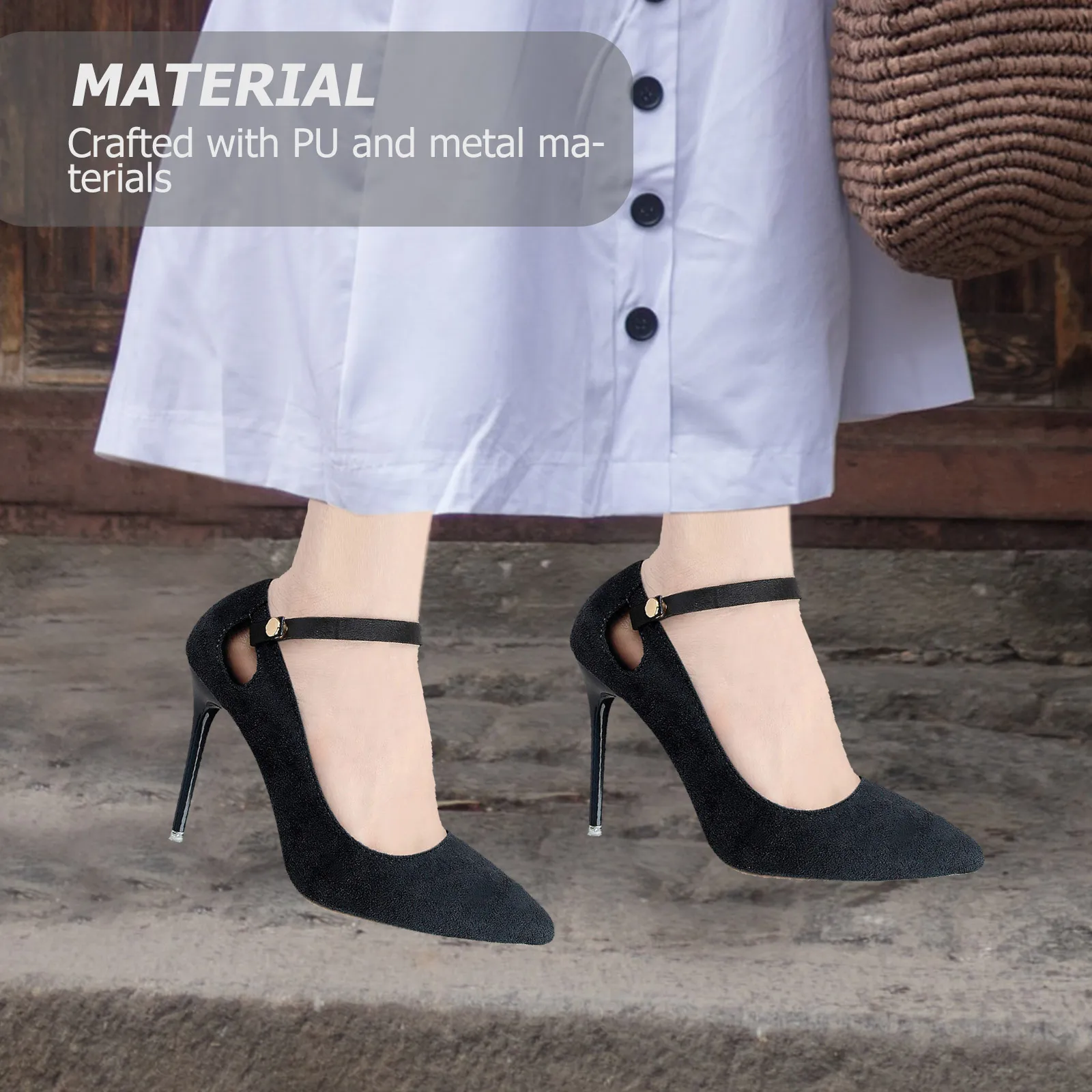 

Pu Heel Adjustable Snap Button Shoe For High Heels Women Replacement Anti-Loose Ankle Straps High Heel Shoe Accessories