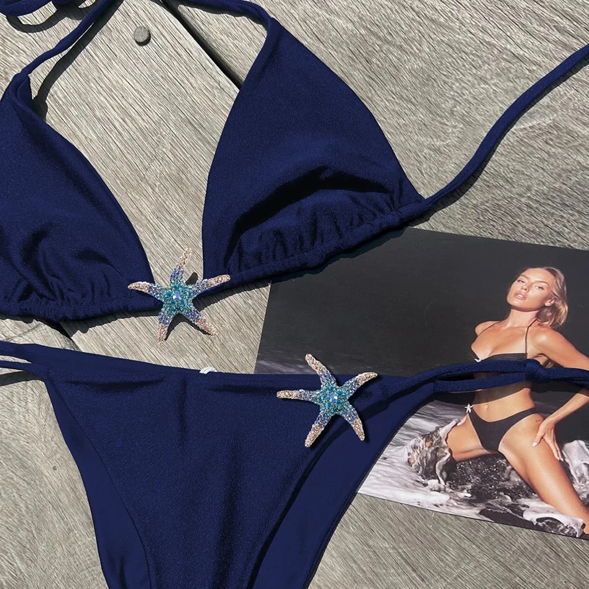 

Сексуальное бикини 2025, женский купальник, комплект бикини с лямкой на шее, купальный костюм с пуш-ап, однотонный купальный костюм, женский бикини