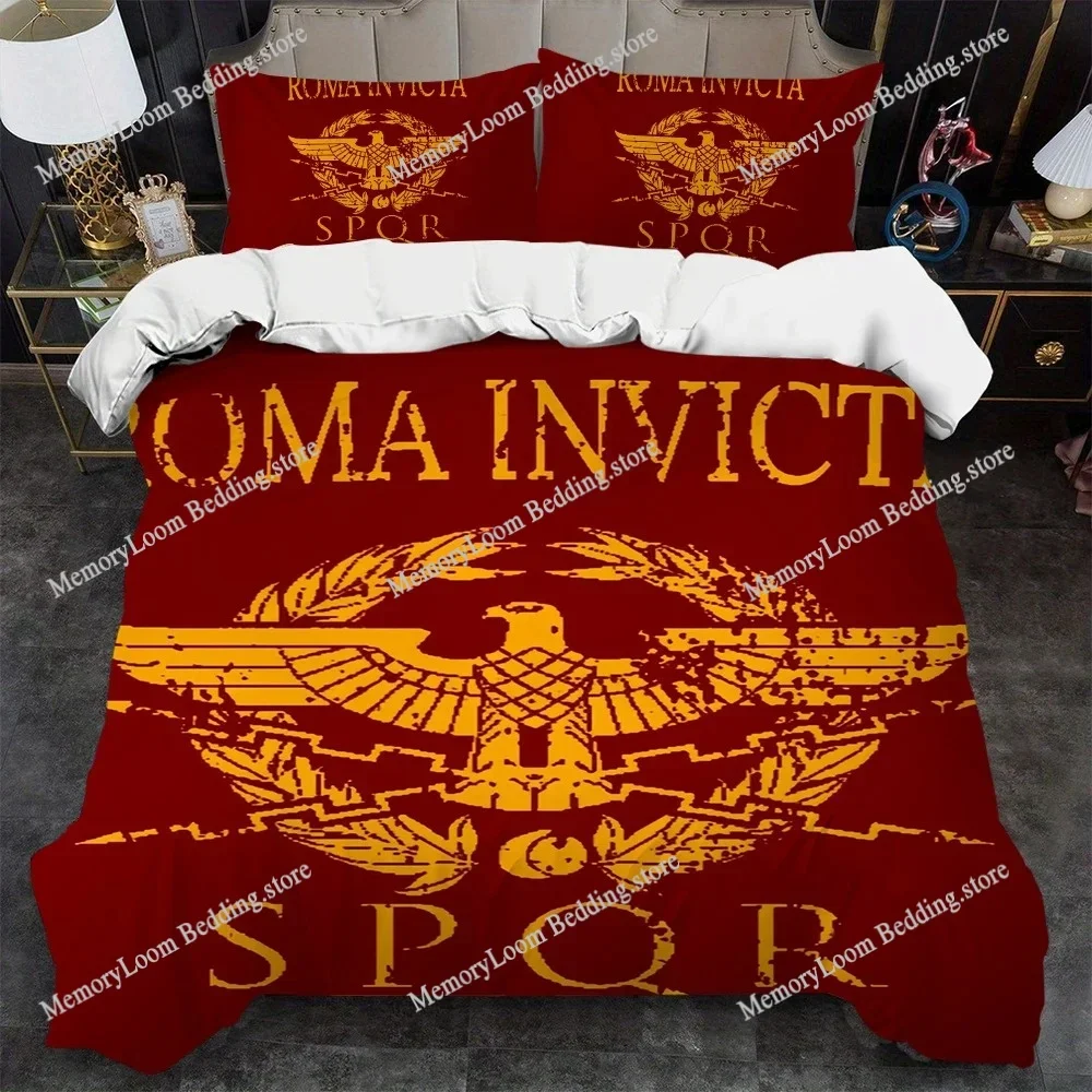 

Gold Imperial Eagle Rome SPQR Duvet Cover Set Home Style Bedding Soft Laundry Cotton Bed Student Dormitory Gift Home Textile963