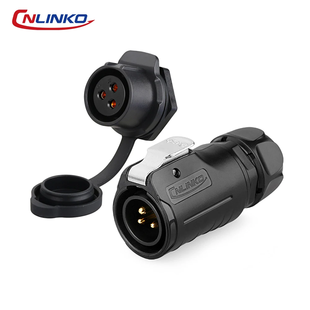 CNLINKO M20 IP68 Circular Connector 2/3/4-Pin Male/Female PBT Housing for LED Strips,Stage,Display Lighting & Outdoor Signage
