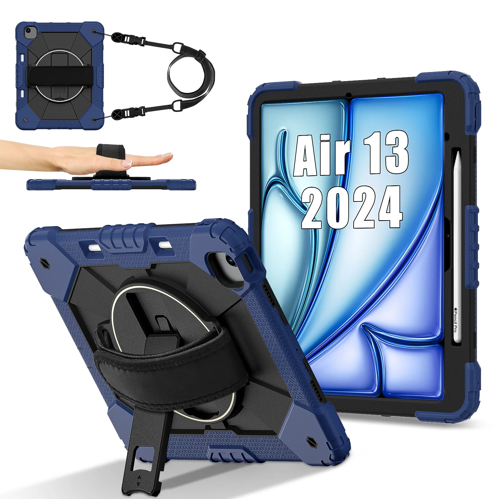 

Tablet Protective Case Suitable for iPad Air 13inch M2 (2024) with Satchel Stand 10 Colors Available