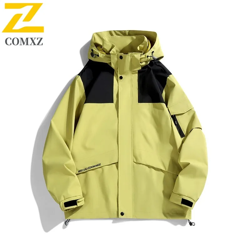 

Men's Softshell Jacket Windproof Water-Resistant Hooded Outdoor Coat Hiking Mountaineering Casual Sports Lightweight Breathable