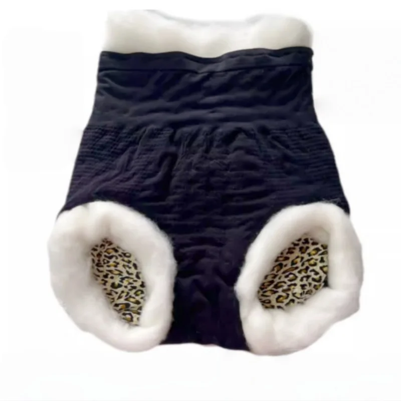 Plus Size Women's Solid Color High Waist Cotton Blended Thicken Puffy Briefs Handmade ABDL Water-Absorb Warm Sleek Proof Panty