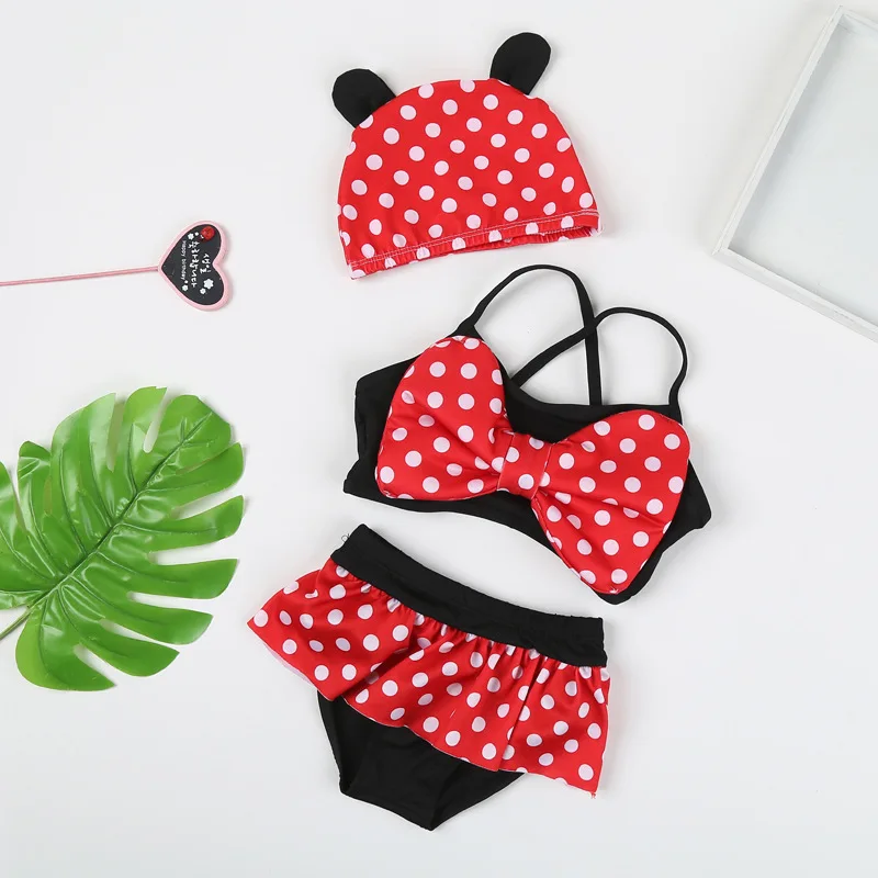 귀여운 여름 아기 수영복 6-36M 여아, 유아, 아기 도트, 나비 모양, 수영복, 신생아, 3 피스 수영복, 비치웨어 