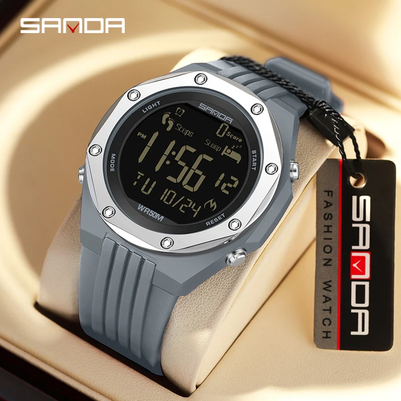 

Top New 2024 Sanda 6117 Step Calorimeter Single Display Electronic Watch Simple Nightlight Waterproof Sports Electronic Watch