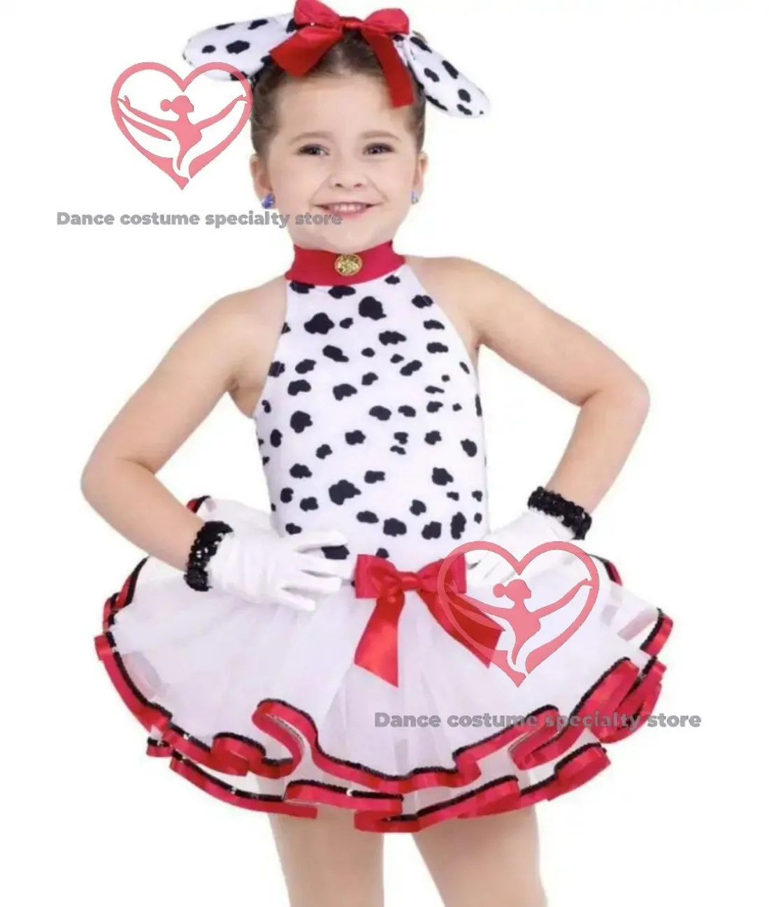 

Детский танцевальный костюм в горошек на тему далматинцев