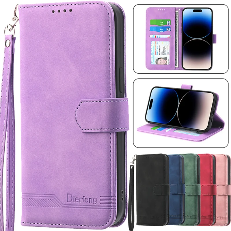 Casing ponsel dompet berdiri Flip kulit magnetik bisnis penutup untuk Sharp Aquos R8 Pro wish 3 737 Sumaho 6 sense 7 Plus R7 P7 R6