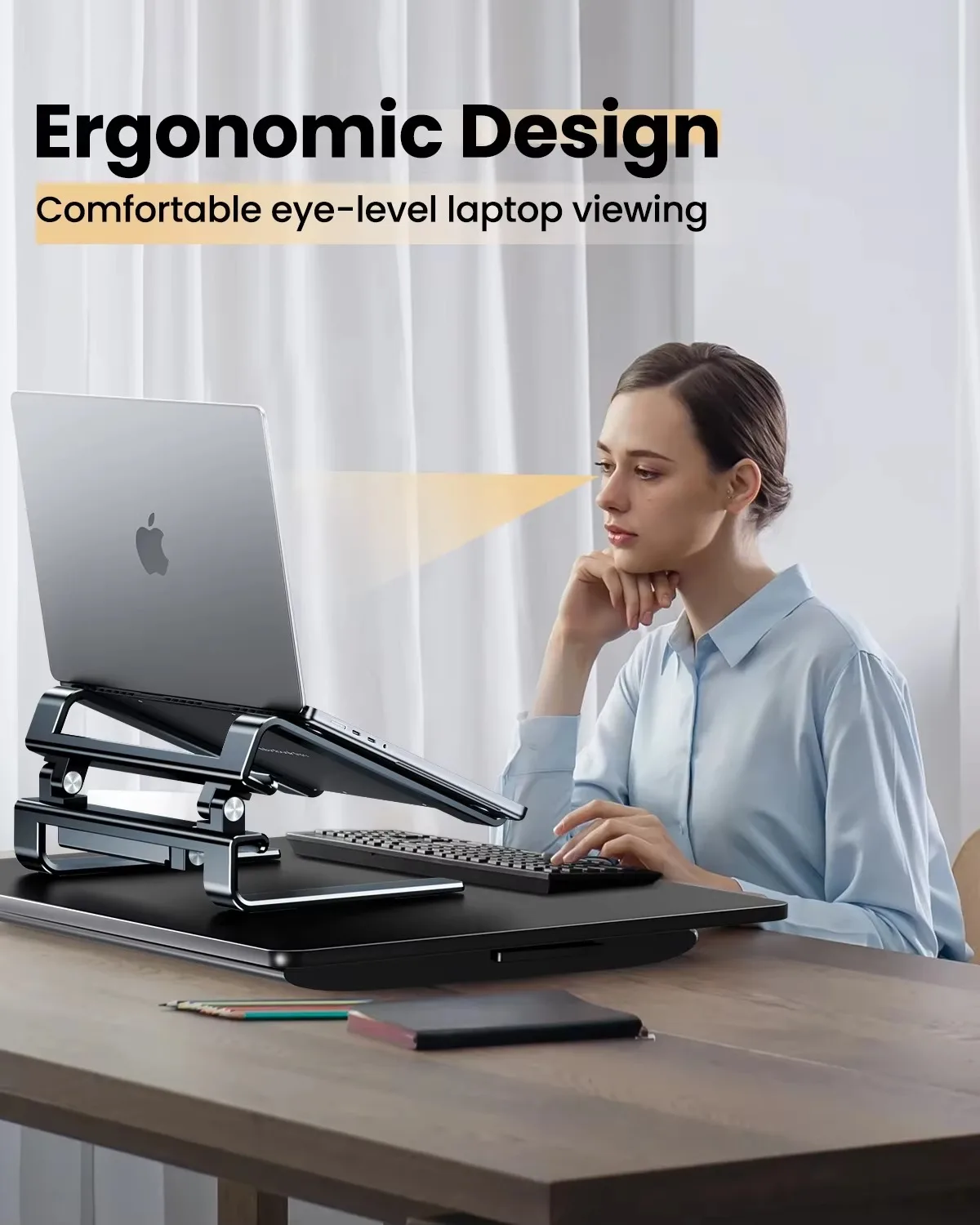 Eary Aluminum Laptop Stand Computer Stand for 12-17 Laptops Desktop MacBook Pro Computer Accessories Adjustable Laptop Table