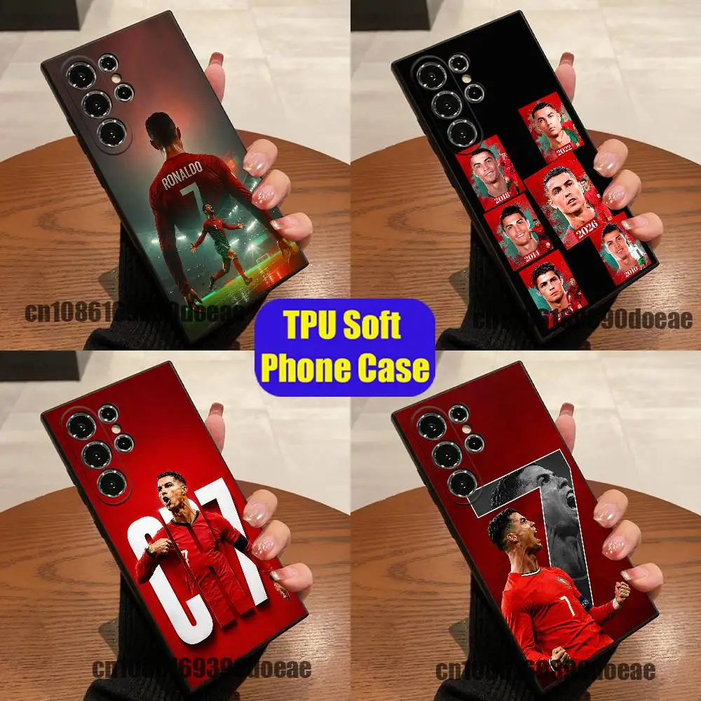 For Football C-Cr7 R-Ronaldo Phone Case For Samsung S23,S24,S26,S25,S22,S30,S21,Ultra,Plus,Fe,Lite DIY Silicone Cover