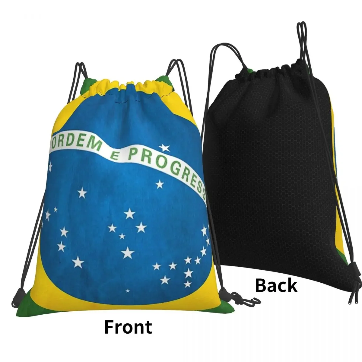 Brazil National Flag Backpacks Fashion Drawstring Bags Sundries Bag Book Bags for Travel School