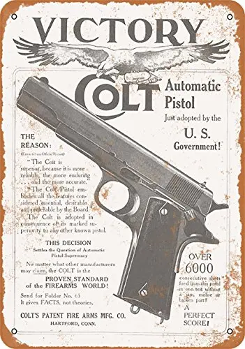 Wall-Color  Metal Sign - Colt M1911 Victory - Vintage Look